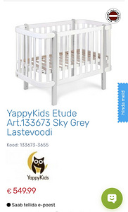 YappyKids Etude Sky Grey Lastevoodi (3 foto / 5)