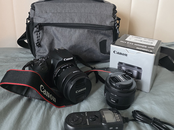 Canon 250d + EF-S 18-55mm III + EF 50mm STM