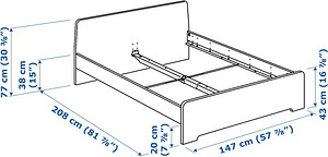 Кровать IKEA 140×200 (3 фото из 3)