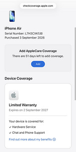 Apple iPhone Air Black 256GB uueväärne. Aku 100% Gar 09.2027 (8 foto / 8)