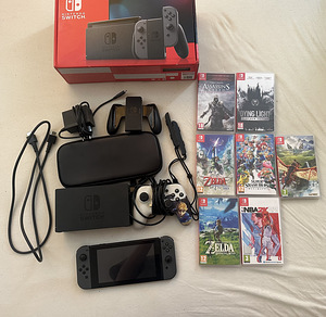Nintendo Switch V2 + 7 игр + аксессуары (1 фото из 3)