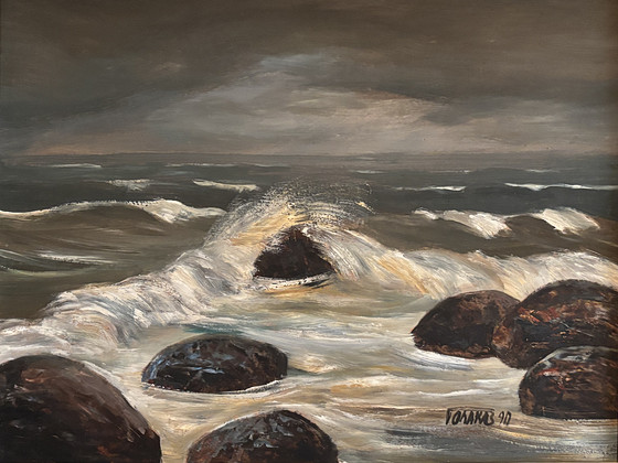 Чертополох. Масло. 1990 г. Море.