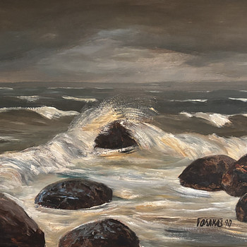 Чертополох. Масло. 1990 г. Море.