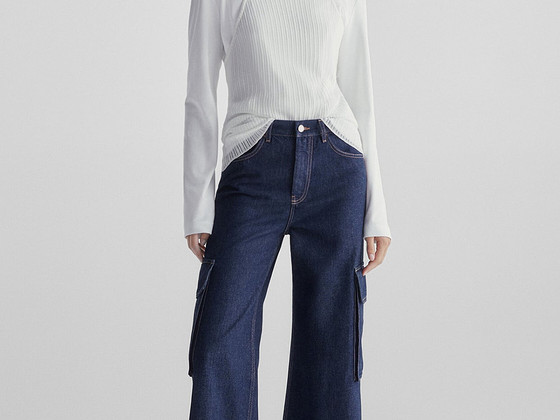 Джинсы-карго палаццо Massimo Dutti