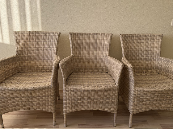 Стул Wicker бежевый 3штуки
