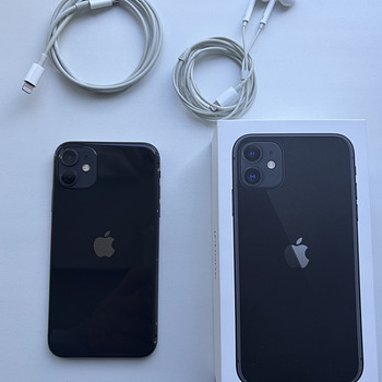iPhone 11 64GB, чёрный, оригинальная коробка и комплектующие