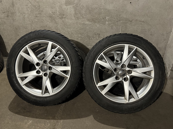 ‘17 5x112 оригинальные диски Audi A4 B9 + шипованные шины 22