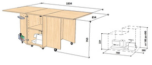 Õmbluslaud/ Sewing table/швейный стол Comfort 9 (1 фото из 5)