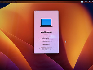 Apple Macbook Air 13 M1 8/256gb Spg ENG/RUS как новый, аккум (7 фото из 7)