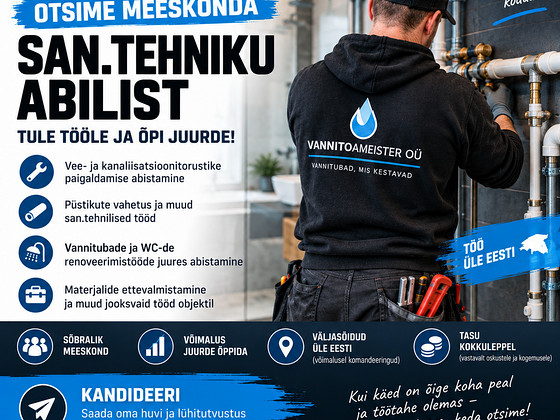 Otsime san.tehniku abilist – võimalus ametit õppida