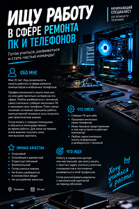 Otsin tööd arvutite ja telefonide remondi valdkonnas (1 foto / 1)
