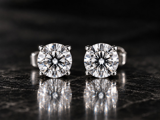 Серьги по 1 ct с Lab-grown бриллиантами высокого качества