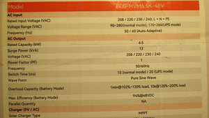 SOLAR HYBRID MPPT CONTROLLER INVERTER ECGSOLAX 6500 W (4 foto / 10)