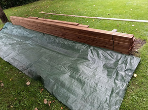 Immutatud kahepoolne pruuni männi terrassilaud 28x120x4800 (2 foto / 3)