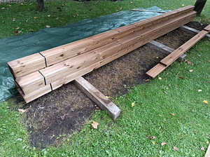 Immutatud kahepoolne pruuni männi terrassilaud 28x120x4800 (3 foto / 3)