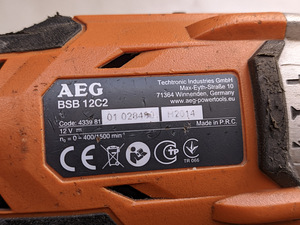 Akulööktrell-kruvikeeraja AEG BSB 12C2 LI (3 akut) (8 foto / 9)