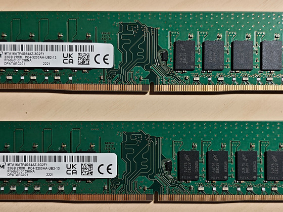 64GB DDR4 ( 2x 32GB ) 3200MT/s - Micron non-ECC