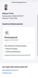 Apple iPhone 17 Pro 256GB Blue nagu uus! Aku 100% CC 8 (9 foto / 9)