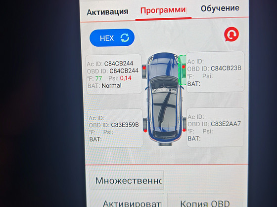 TPMS rõhuandurid igale autole