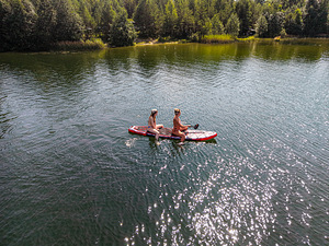 НОВАЯ SUP-ДОСКА, ПОЛНЫЙ КОМПЛЕКТ — СРАЗУ НА ВОДУ! Сиденье+вёсла+насос (4 фото из 7)