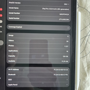 iPad pro 12.9" 6th gen