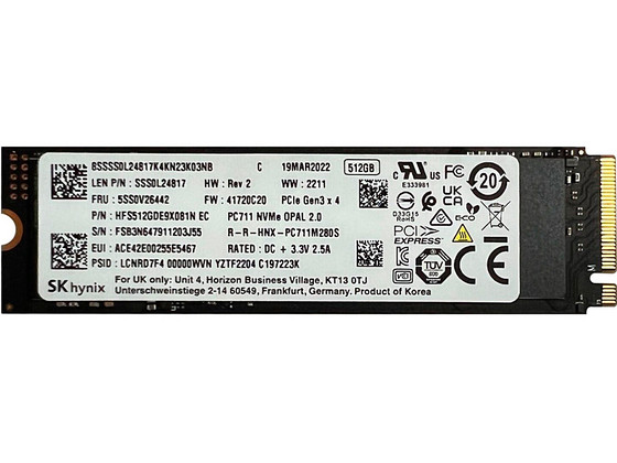 512GB SSD ketas Hynix PC711 M.2 2280 PCIe Nvme Gen3