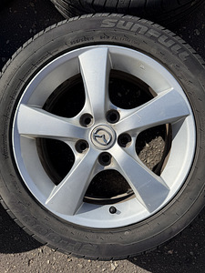 16" оригинальные диски Mazda 5x114,3 + летние шины 205/55/16 5 мм (6 фото из 7)