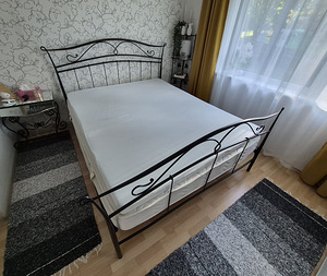 Voodi metall retro 185x210cm + madrats + kattemadrats (1 foto / 4)