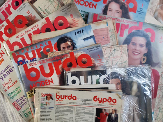 11 vana Burda Moden ajakirja + lõikelehed, 1988–1998