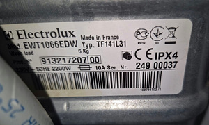 Pesumasin Electrolux EWT1066EDW 6kg 1000p/min (5 foto / 6)