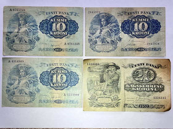 Продам старые бумажные деньги Эстонской Республики 1919–1937