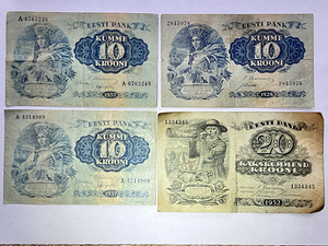 Müüa vanad Eesti Vabariigi paberrahad 1919–1937 (1 foto / 4)