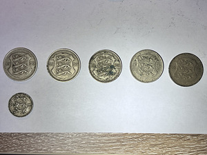 Старые монеты Эстонской Республики — 2 кроны, 50 центов, 3 марки (4 фото из 4)