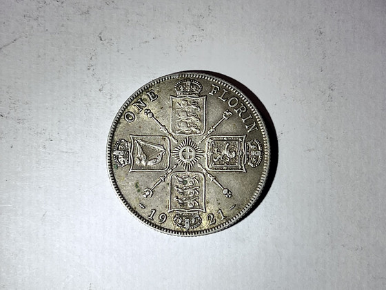 1921 Великобритания George V One Florin / 2 шиллинга — серебро