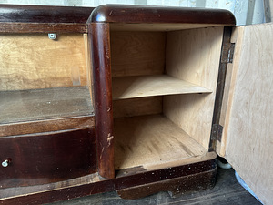 Vanaaegne Art Deco stiilis madal kapp / puhvetkapp (4 foto / 7)
