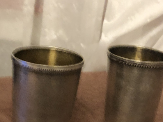 Серебрянные стопки с позолотой