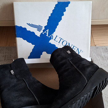 "Aaltonen" зимние полусапожки,натурал. замша, натур.мех №37