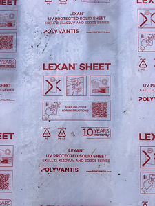 Lexan Polükarbonaat lehed 6mm täisplaat UV kaitse (1 foto / 1)