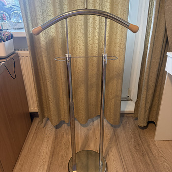 Chrome metal valet stand clothes hanger