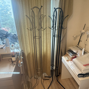 Metal standing coat rack – black or silver