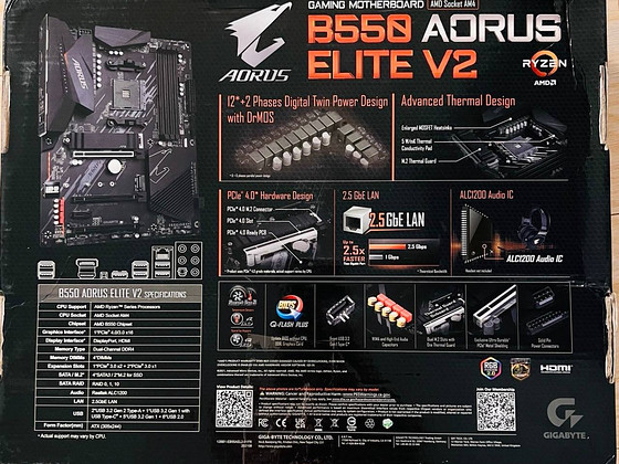 GIGABYTE B550 AORUS ELITE V2 AM4 / B550 / DDR4 / ATX