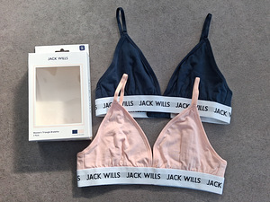 Новые хлопковые бюстгальтеры Jack Wills, 2 шт. в упаковке, размер: XL (1 фото из 7)