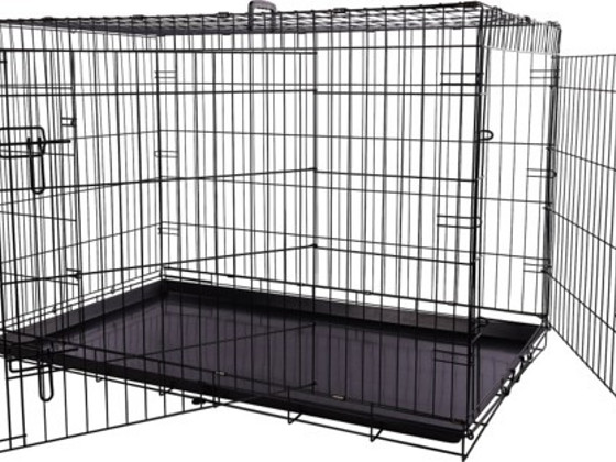 Новая чёрная клетка для собак Flamingo Mezo XXL 124x76x83cm