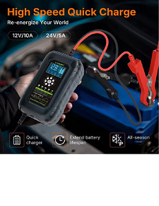 Akulaadija 12V 10A 24V 5A täisautomaatne nutikas aku laadija (4 foto / 8)