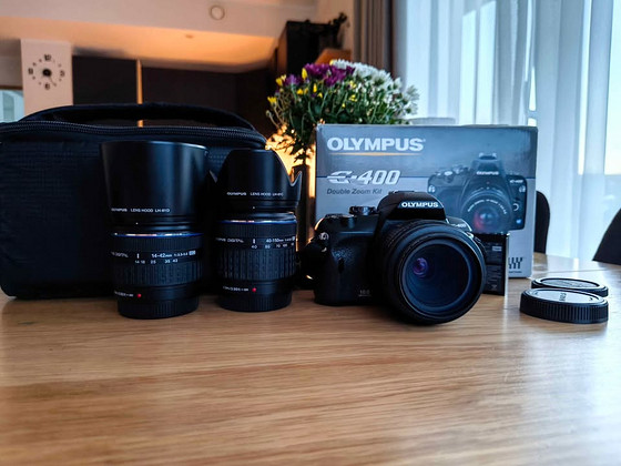 Olympus e-400 peegelkaamera komplekt