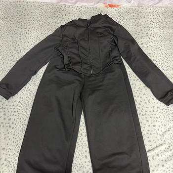 Костюм SHEIN, корсетный топ + брюки палаццо, черный, S-M