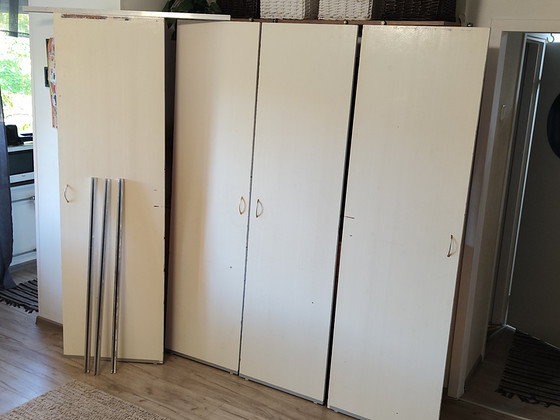 Раздвижные двери 200x60 см, массив дерева, 4 шт., направляющие и ролики