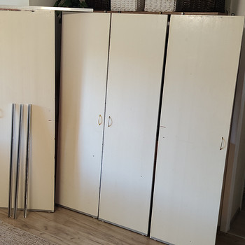 Раздвижные двери 200x60 см, массив дерева, 4 шт., направляющие и ролики