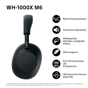 Sony WH-1000XM6, must (2 foto / 2)