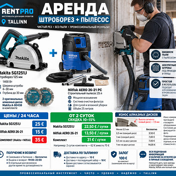 RENT | Makita SG1251J + Nilfisk AERO 26-21